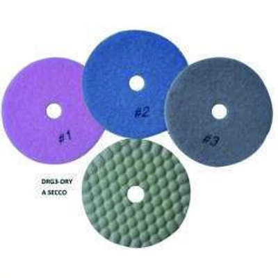 Száraz 3 lépéses 100mm-es csiszoló és polírozótárcsa (márvány,gránit,beton) - Teljes szett (#1,#2,#3))